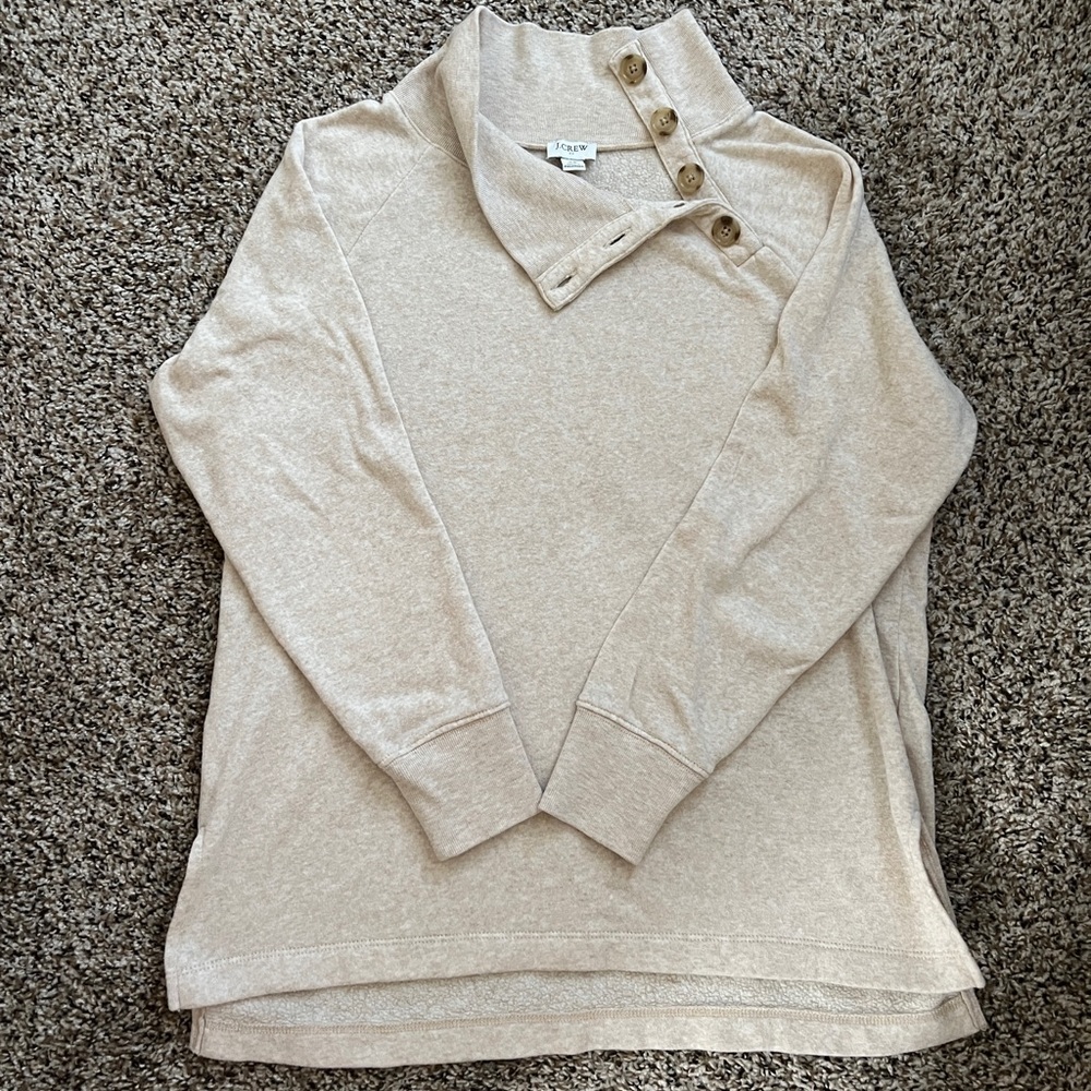 Bundle of two J Crew wide button-collar tunic sweatshirts